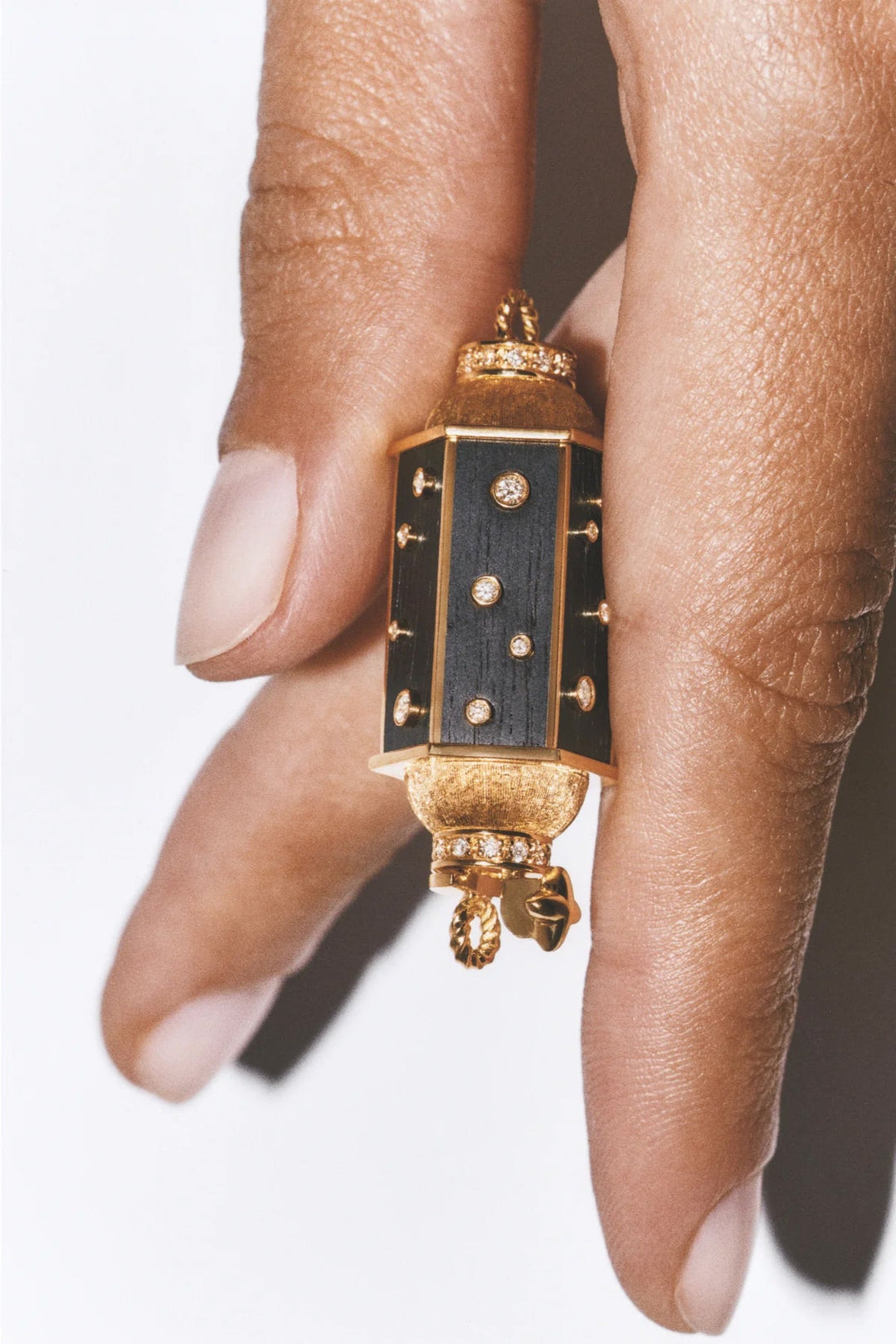 Ebony Dot Locket Necklace (37cm) - Marie Lichtenberg - Ileana Makri