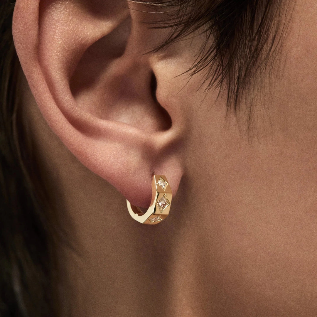 Ecrou Polished Earring Diamonds (Small) - Marie Lichtenberg - Ileana Makri