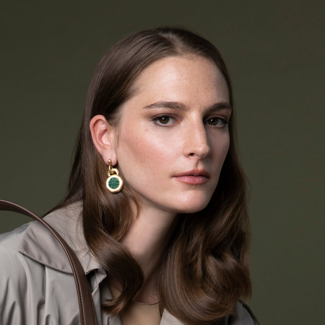 Emerald Caviar Earrings Large - Fête - Ileana Makri