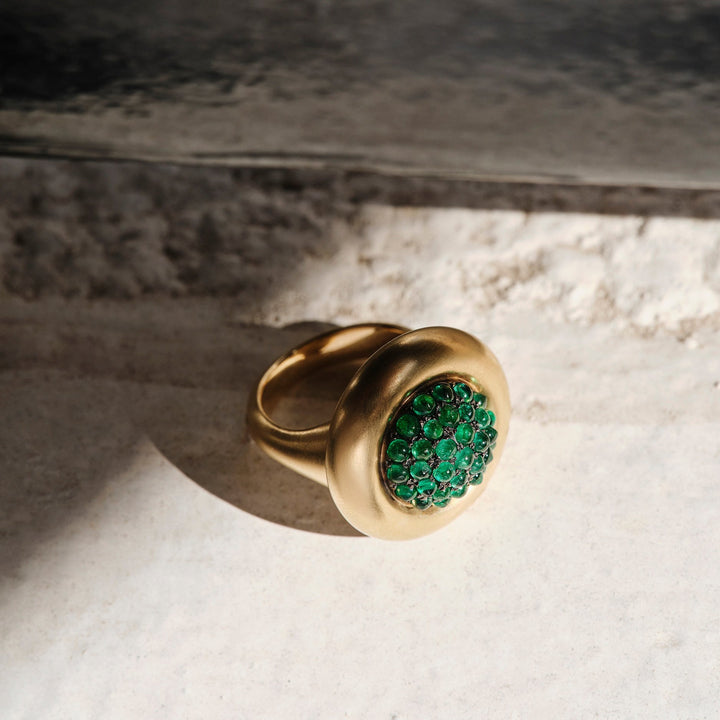 Emerald Caviar Ring - Fête - Ileana Makri