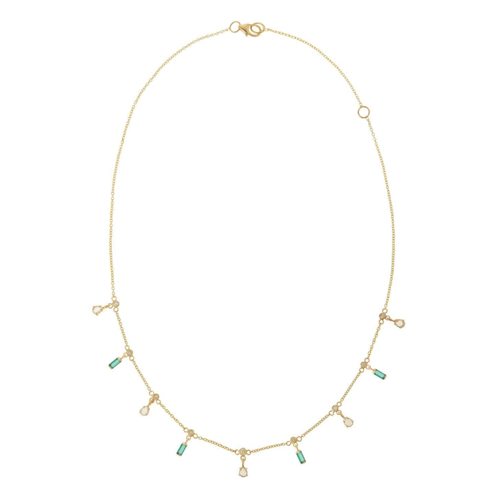 Emerald Drops Necklace Y14-D-EM - Grass - Ileana Makri store