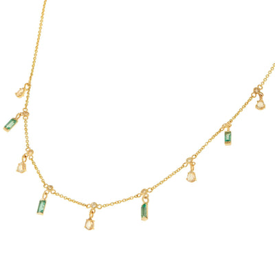 Emerald Drops Necklace Y14-D-EM - Grass - Ileana Makri store