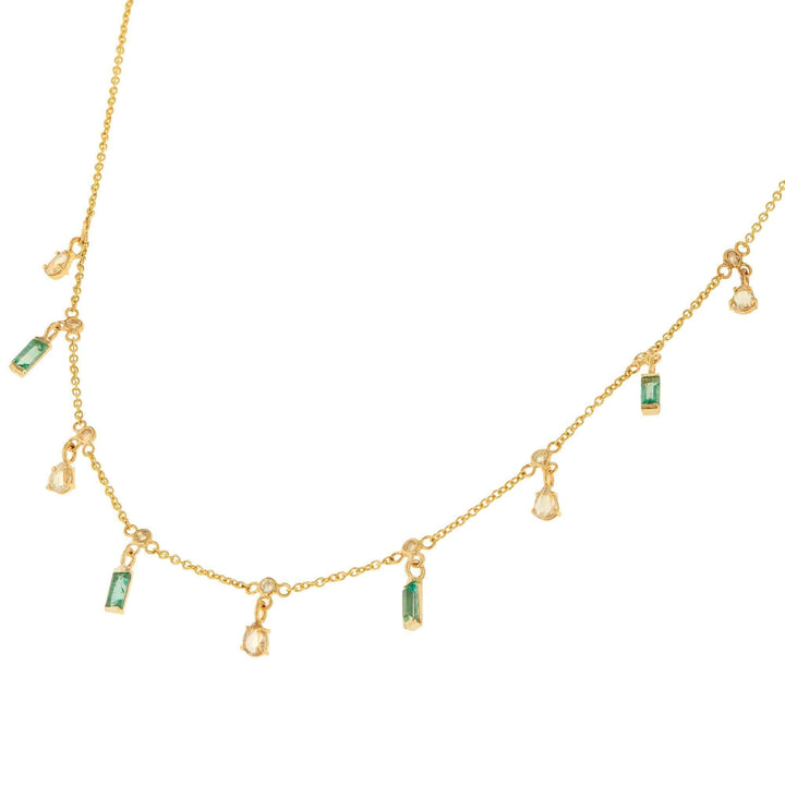 Emerald Drops Necklace Y14 - D - EM - Grass - Ileana Makri