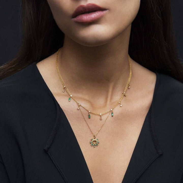 Emerald Drops Necklace Y14 - D - EM - Grass - Ileana Makri