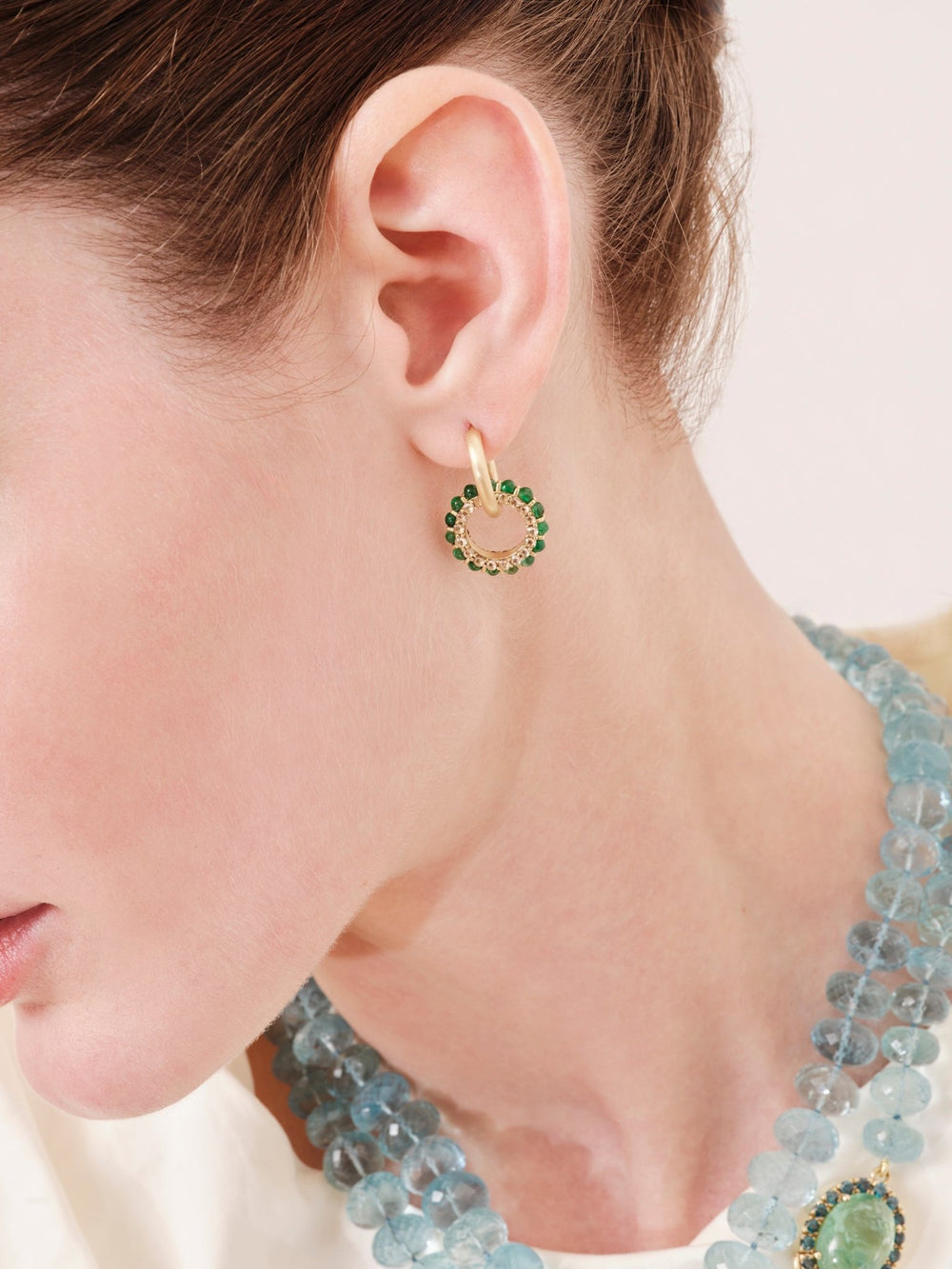 Emerald Flow Drop Hoops - Revolve - Ileana Makri