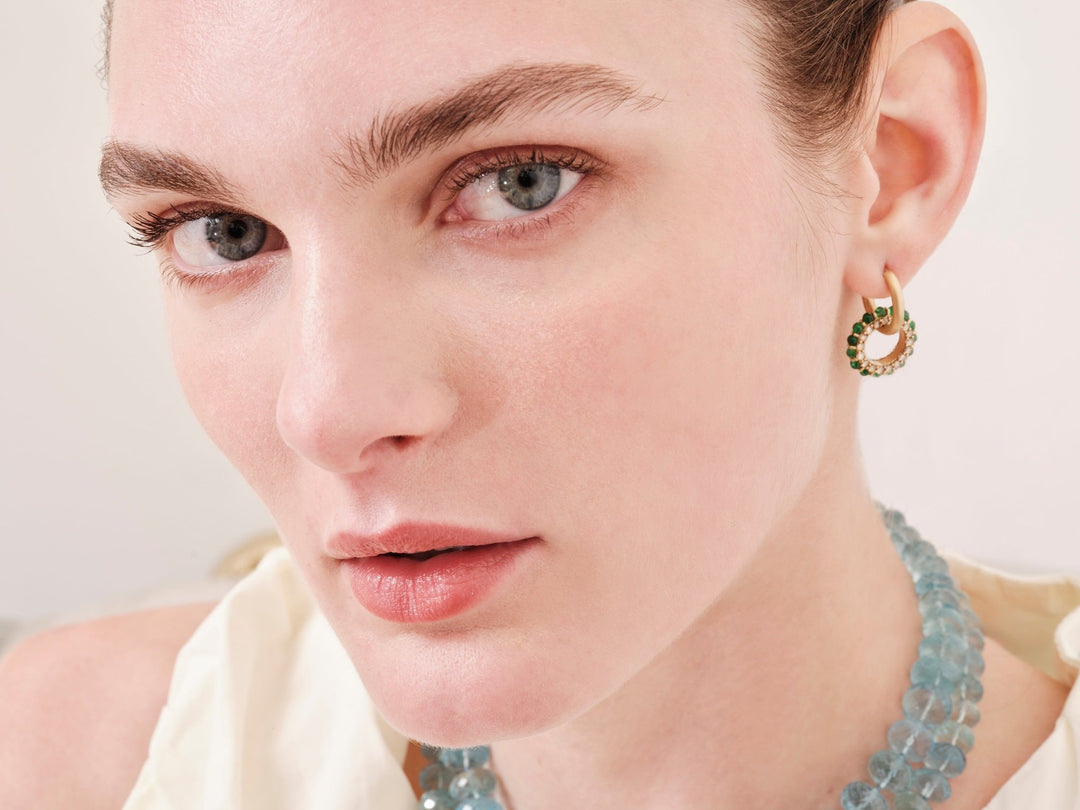 Emerald Flow Drop Hoops - Revolve - Ileana Makri