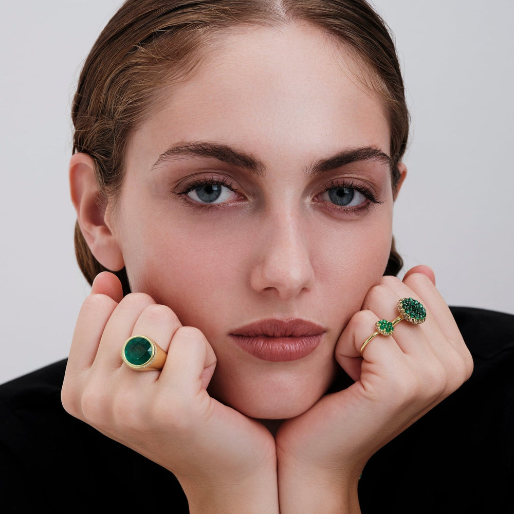 Emerald Mini Spin Ring - Revolve - Ileana Makri