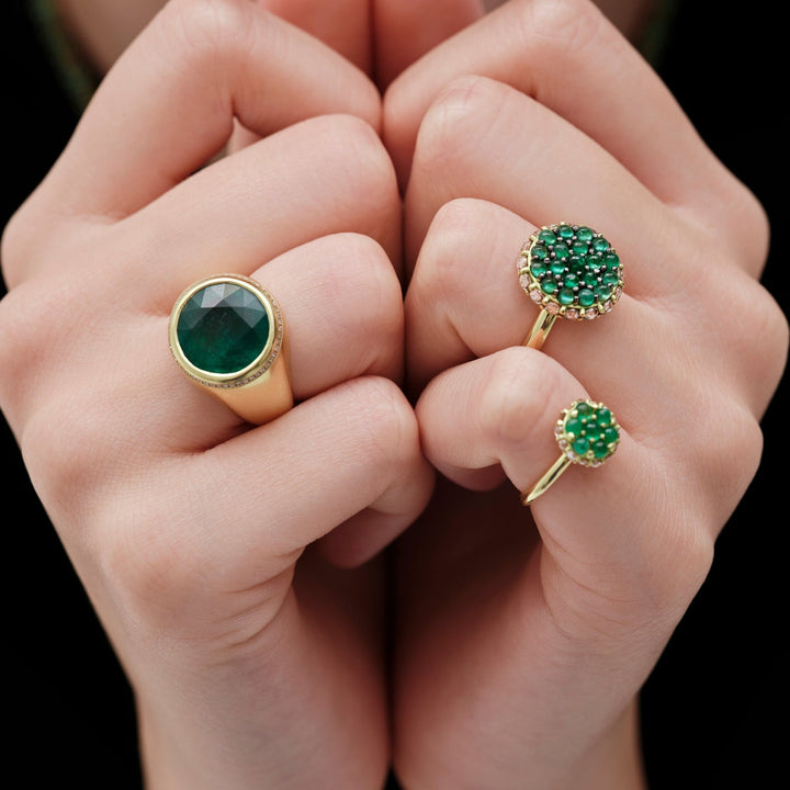 Emerald Mini Spin Ring - Revolve - Ileana Makri