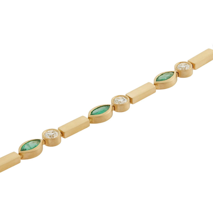 Emerald Navette Stream Bracelet Y - Em - D - Cascade - Ileana Makri