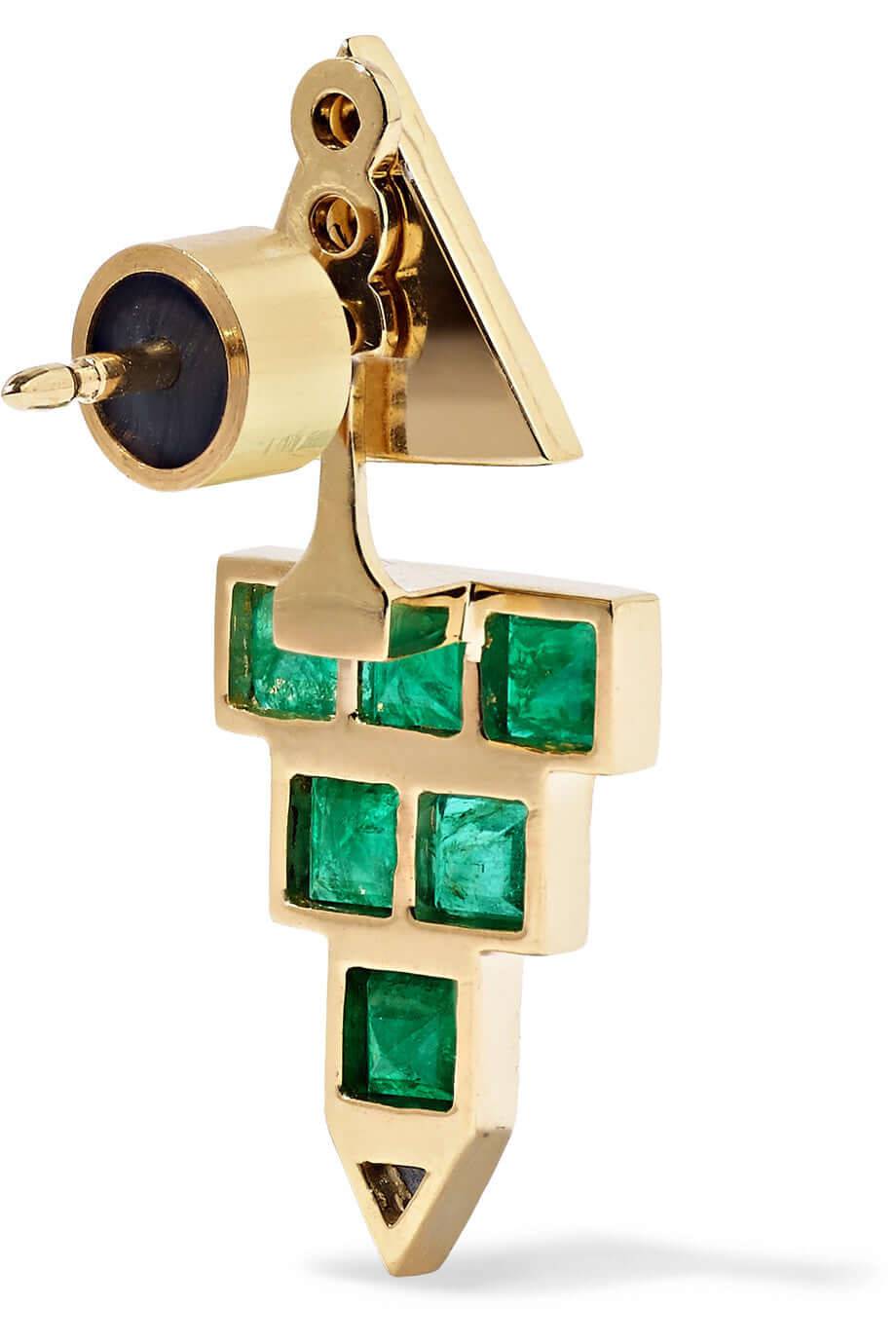 Emerald Pyramid Studs - Queen - Ileana Makri