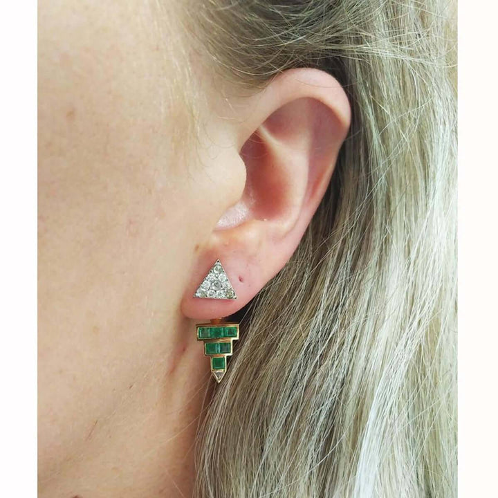 Emerald Pyramid Studs - Queen - Ileana Makri