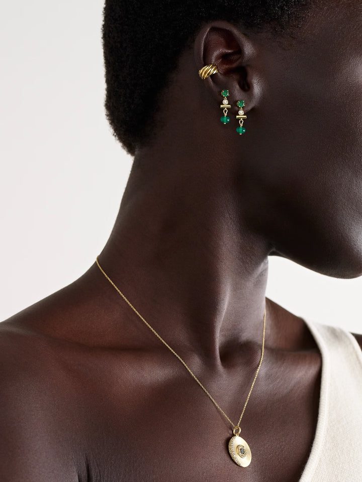 Mini Emerald Edge Earrings