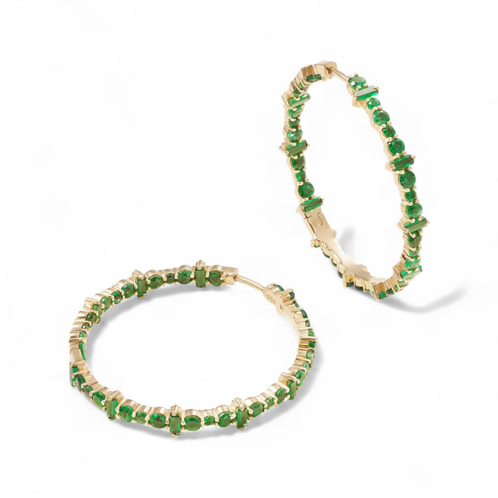 Cosmic Medium Emerald Rivulet Hoops
