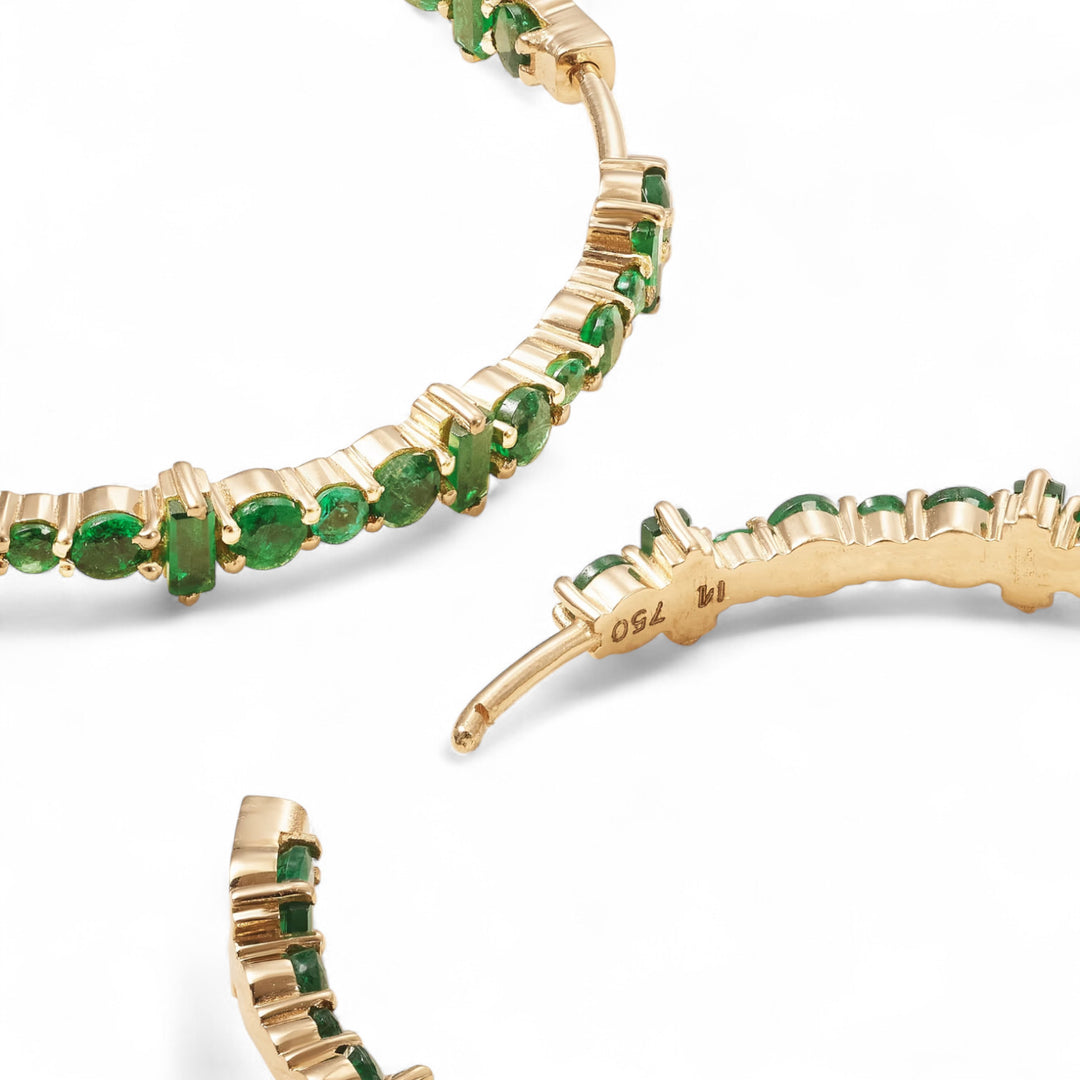 Cosmic Medium Emerald Rivulet Hoops