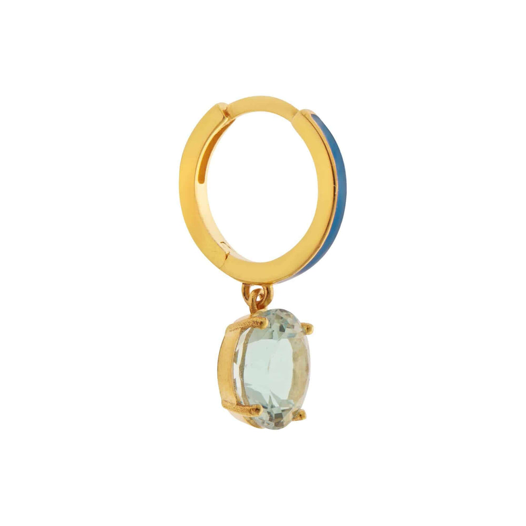 Enamel and Blue Topaz Hoops - Eye M Neon Rocks - Ileana Makri