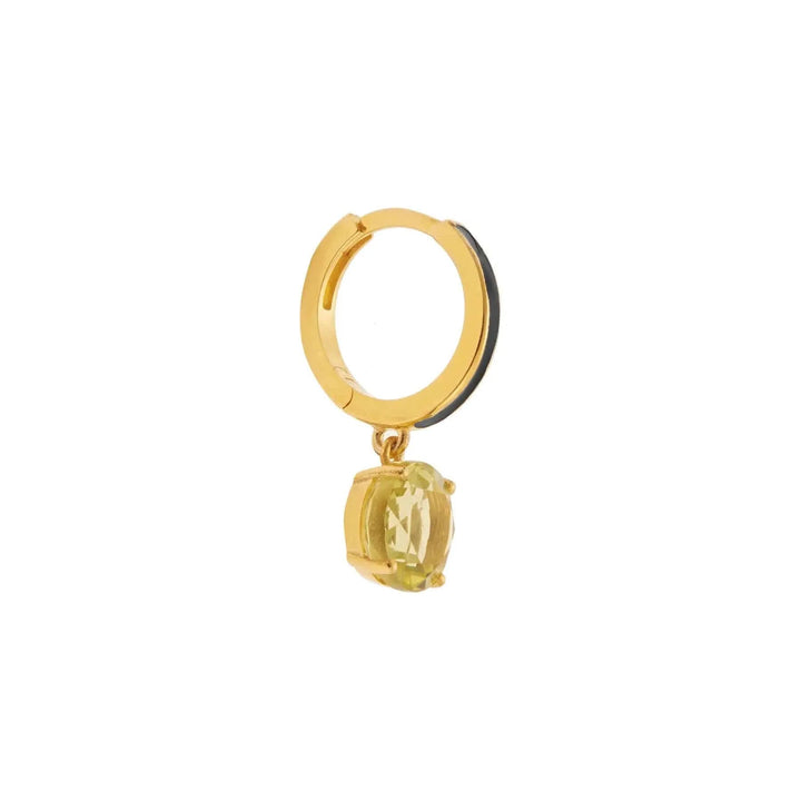 Enamel and Lemon Topaz Hoops - Eye M Neon Rocks - Ileana Makri
