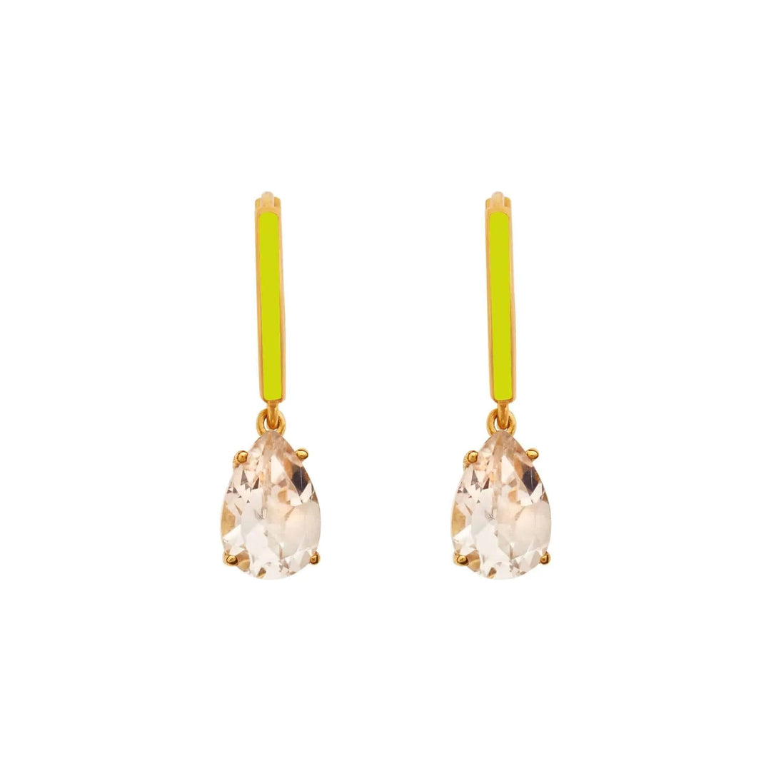 Enamel and White Topaz Hoops - Eye M Core - Ileana Makri