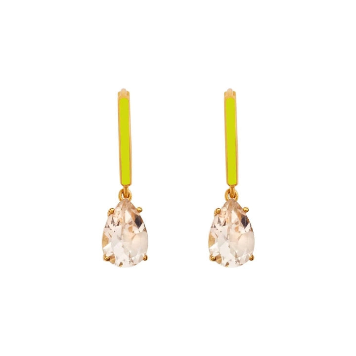 Enamel and White Topaz Hoops - Eye M Core - Ileana Makri