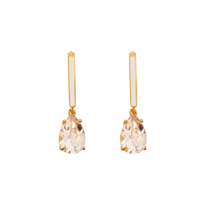 Enamel and White Topaz Hoops - Eye M Core - Ileana Makri