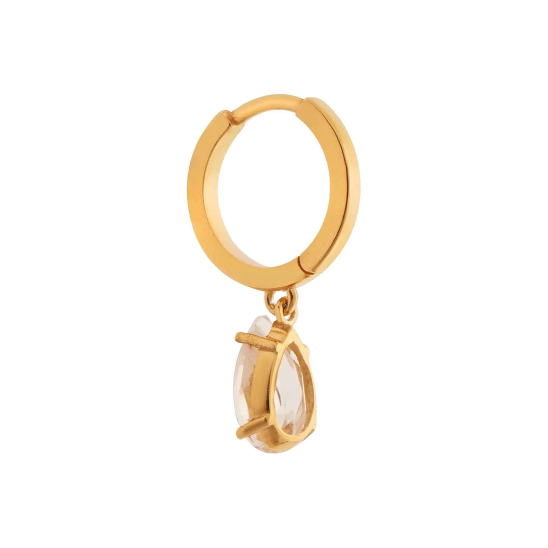 Enamel and White Topaz Hoops - Eye M Core - Ileana Makri