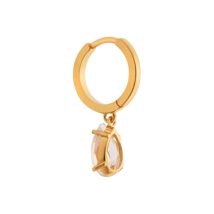 Enamel and White Topaz Hoops - Eye M Core - Ileana Makri
