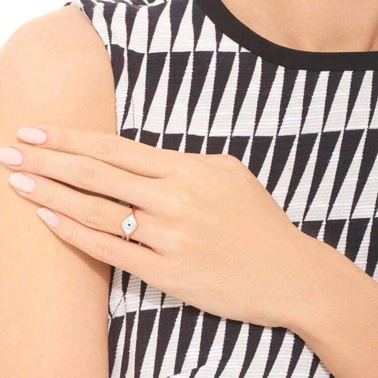 Enamel Cats Eye Ring - Eye M Eyes - Ileana Makri