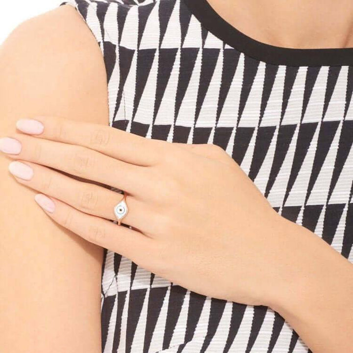 Enamel Cats Eye Ring - Eye M Eyes - Ileana Makri