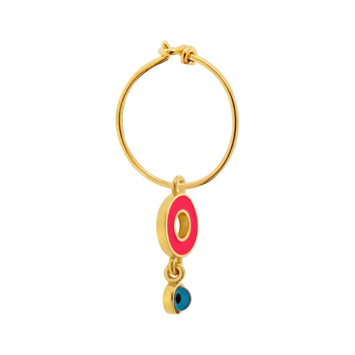 Enamel Drop Eye Slim Hoops - Eye M Eyes - Ileana Makri