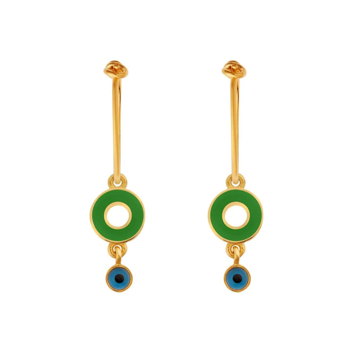Enamel Drop Eye Slim Hoops - Eye M Eyes - Ileana Makri