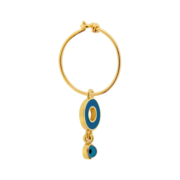 Enamel Drop Eye Slim Hoops - Eye M Eyes - Ileana Makri