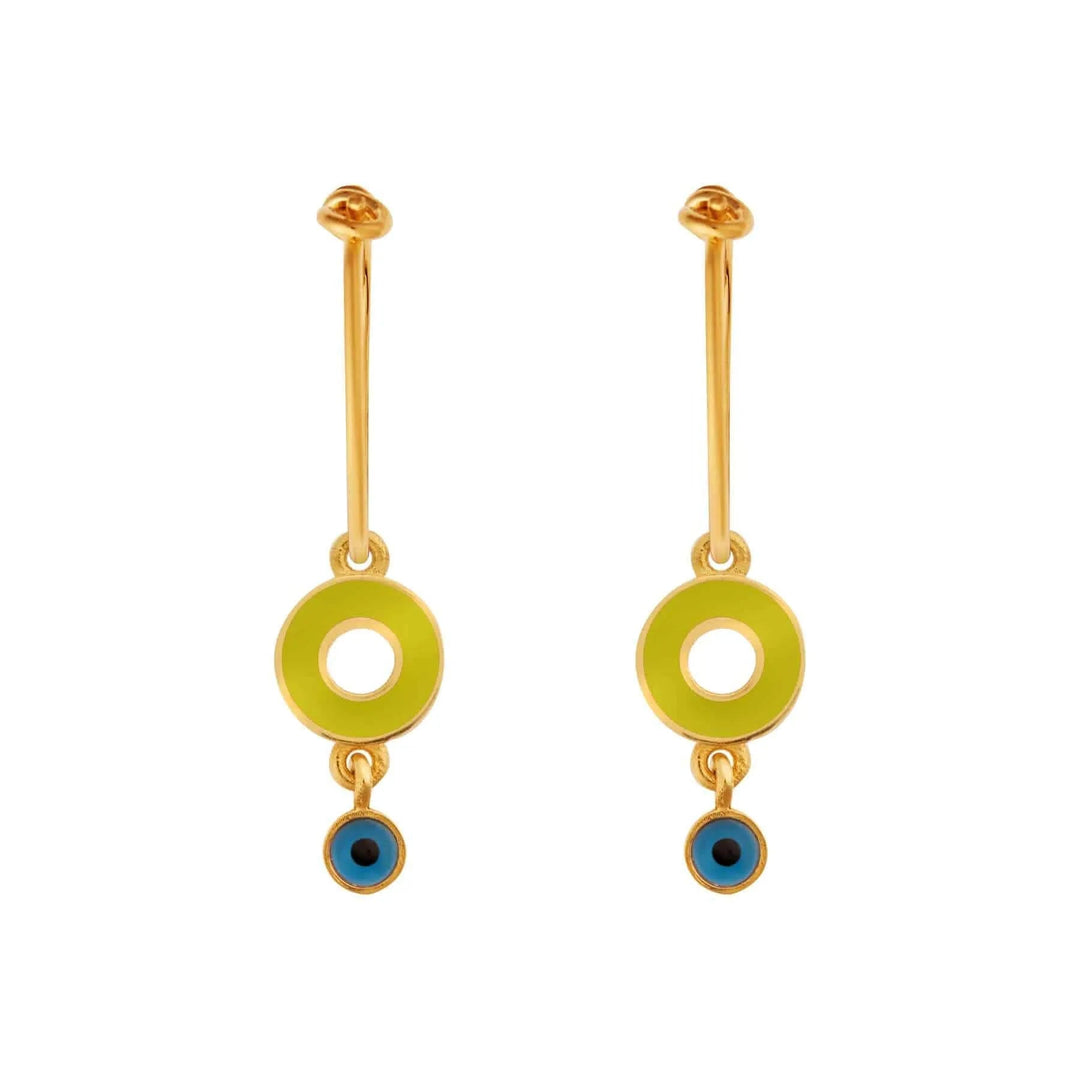 Enamel Drop Eye Slim Hoops - Eye M Eyes - Ileana Makri