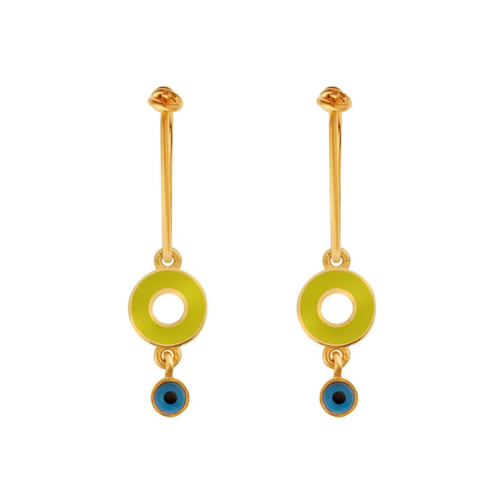 Enamel Drop Eye Slim Hoops - Eye M Eyes - Ileana Makri