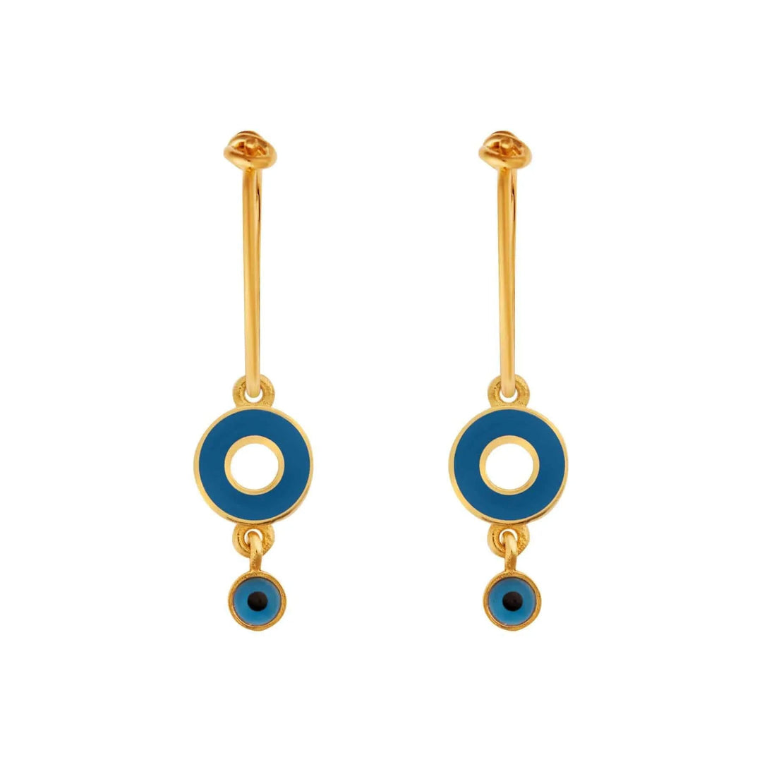 Enamel Drop Eye Slim Hoops - Eye M Eyes - Ileana Makri