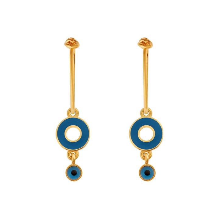 Enamel Drop Eye Slim Hoops - Eye M Eyes - Ileana Makri