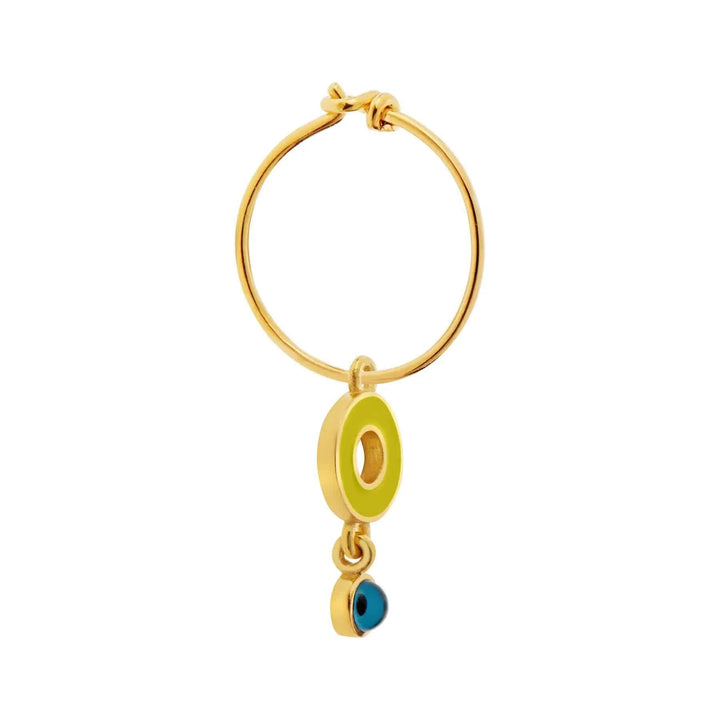 Enamel Drop Eye Slim Hoops - Eye M Eyes - Ileana Makri