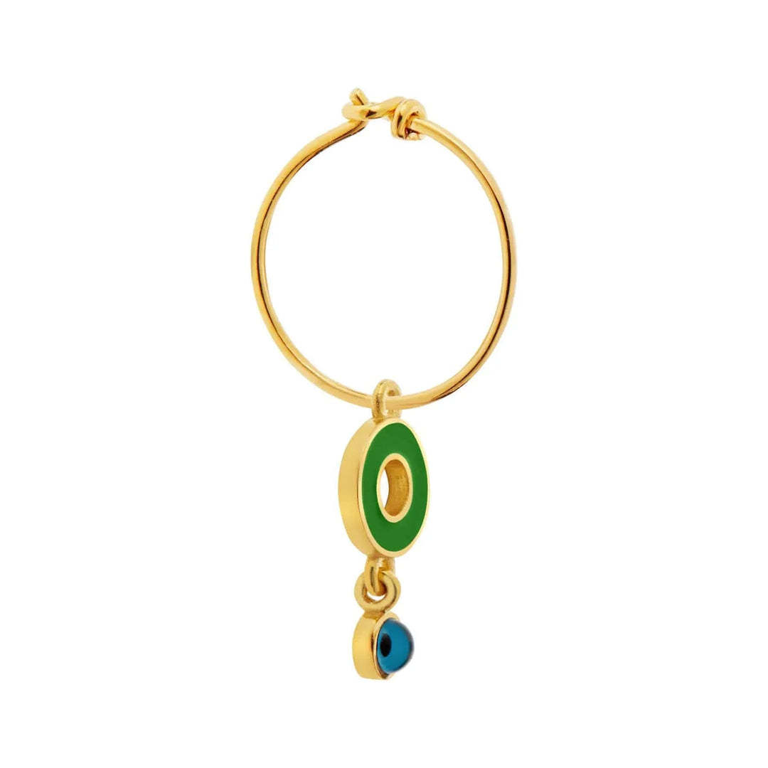 Enamel Drop Eye Slim Hoops - Eye M Eyes - Ileana Makri