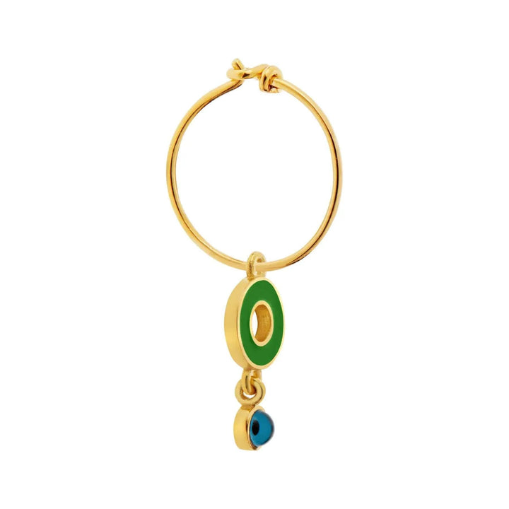 Enamel Drop Eye Slim Hoops - Eye M Eyes - Ileana Makri