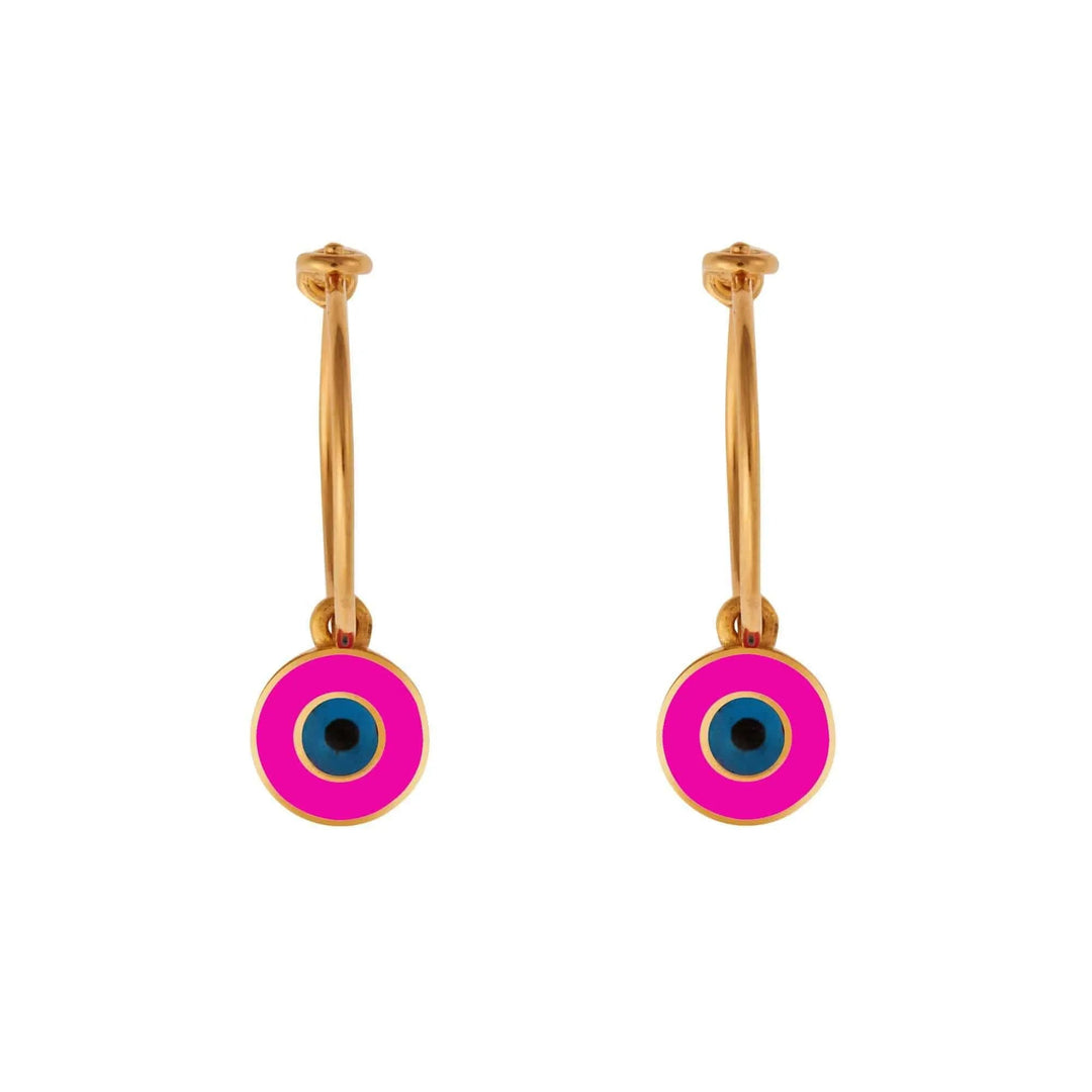 Enamel Eye Slim Hoops - Eye M Eyes - Ileana Makri