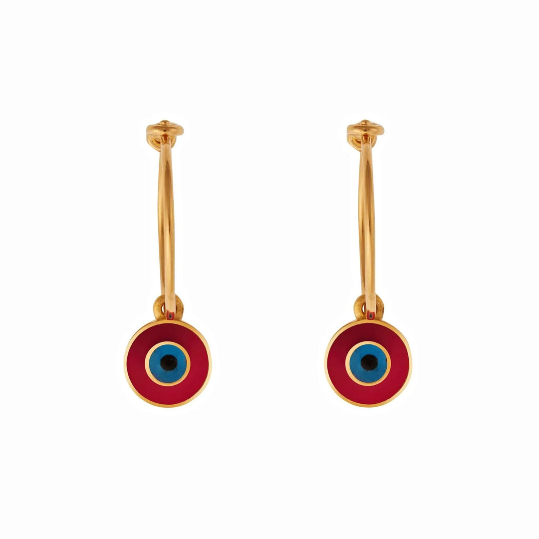 Enamel Eye Slim Hoops - Eye M Eyes - Ileana Makri