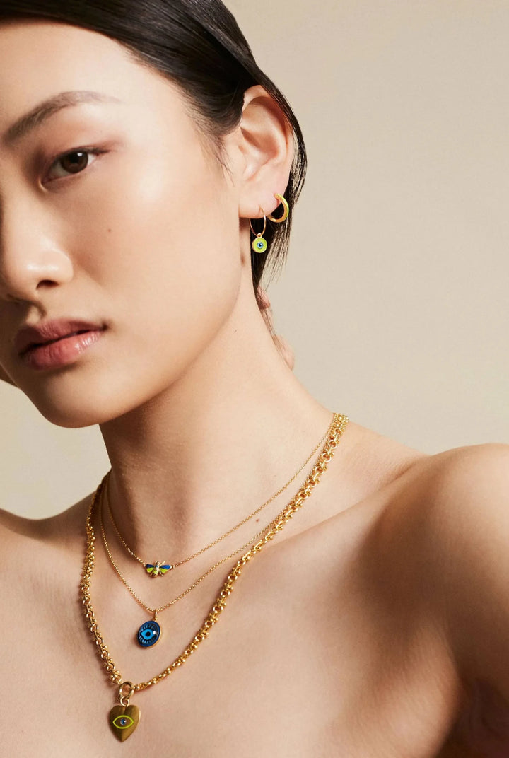 Enamel Eye Slim Hoops - Eye M Eyes - Ileana Makri