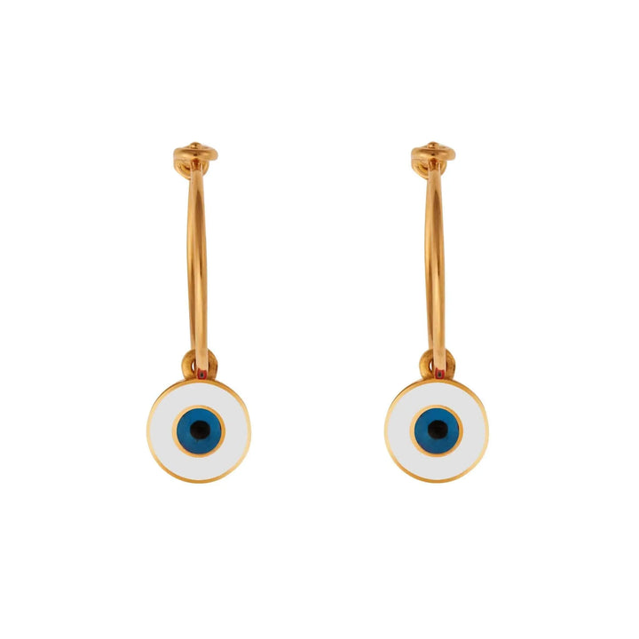 Enamel Eye Slim Hoops - Eye M Eyes - Ileana Makri store