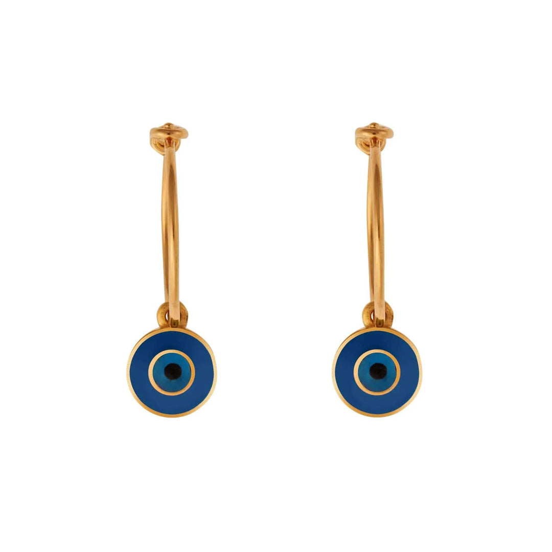 Enamel Eye Slim Hoops - Eye M Eyes - Ileana Makri store