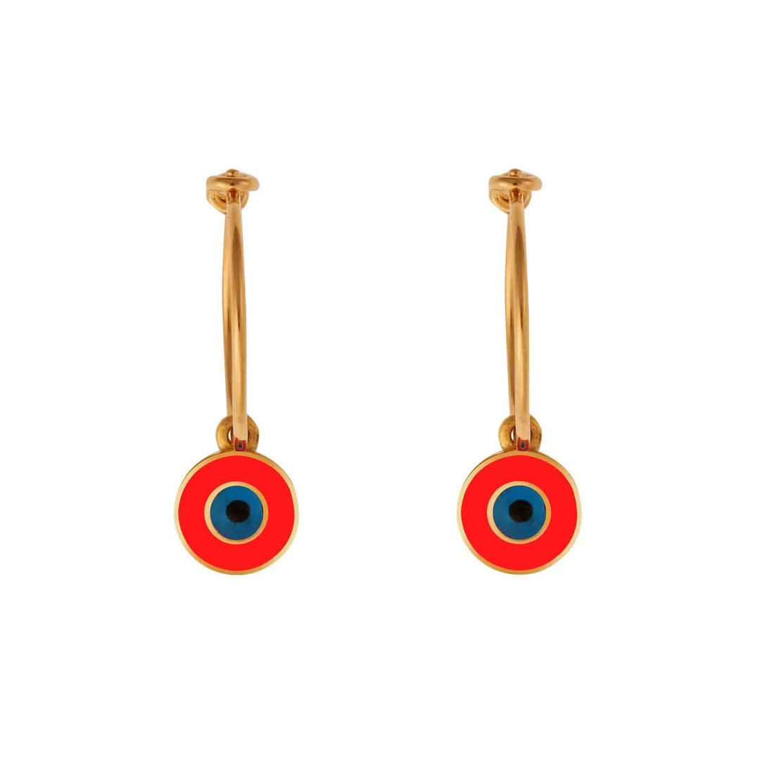 Enamel Eye Slim Hoops - Eye M Eyes - Ileana Makri store