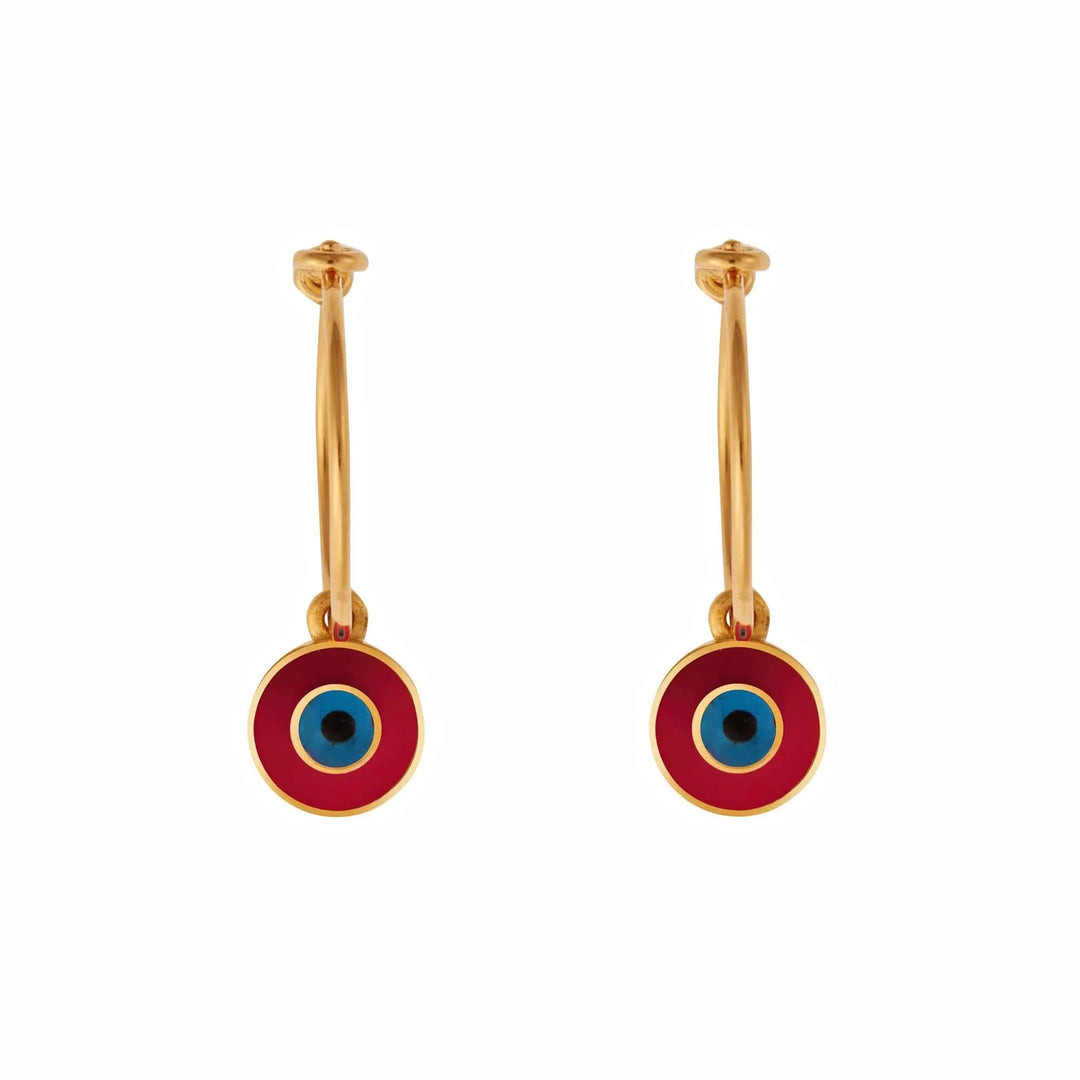 Enamel Eye Slim Hoops - Eye M Eyes - Ileana Makri store