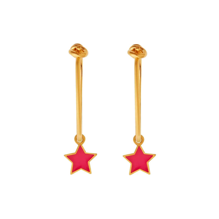 Enamel Little Star Hoops - Eye M Neon Rocks - Ileana Makri