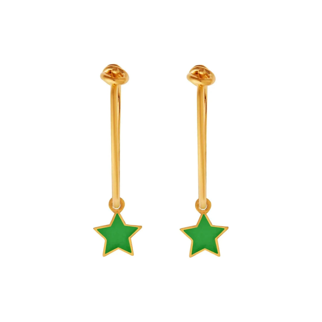 Enamel Little Star Hoops - Eye M Neon Rocks - Ileana Makri