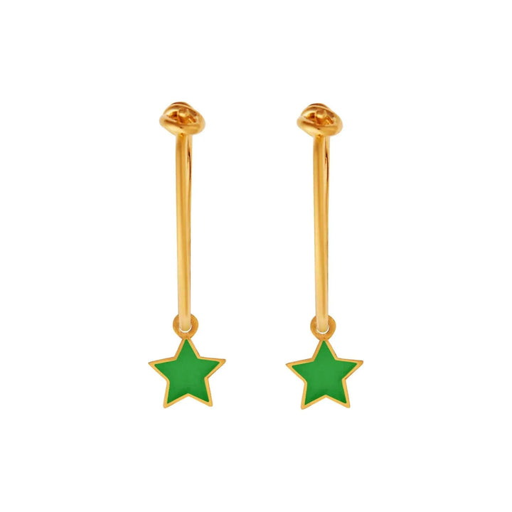 Enamel Little Star Hoops - Eye M Neon Rocks - Ileana Makri