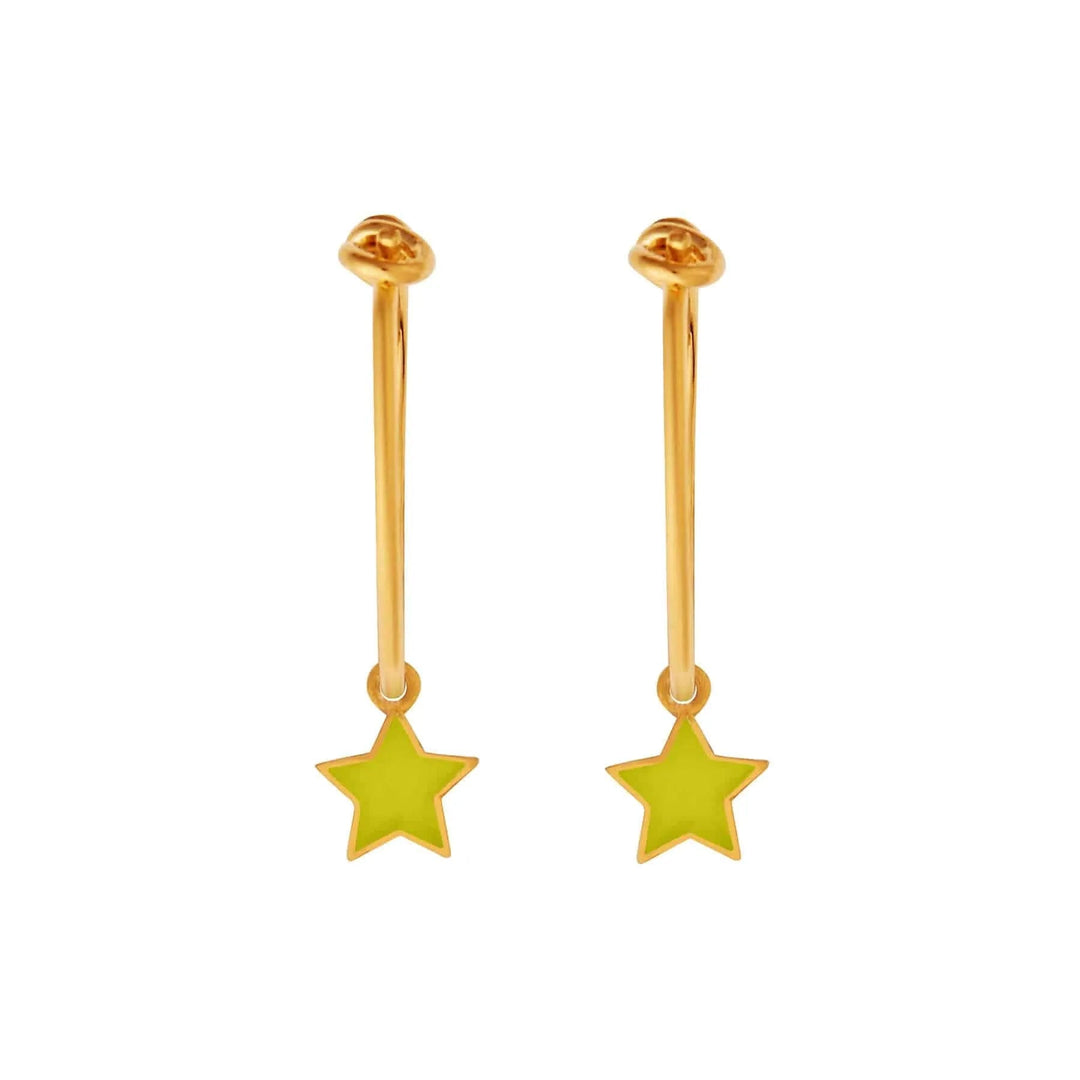 Enamel Little Star Hoops - Eye M Neon Rocks - Ileana Makri