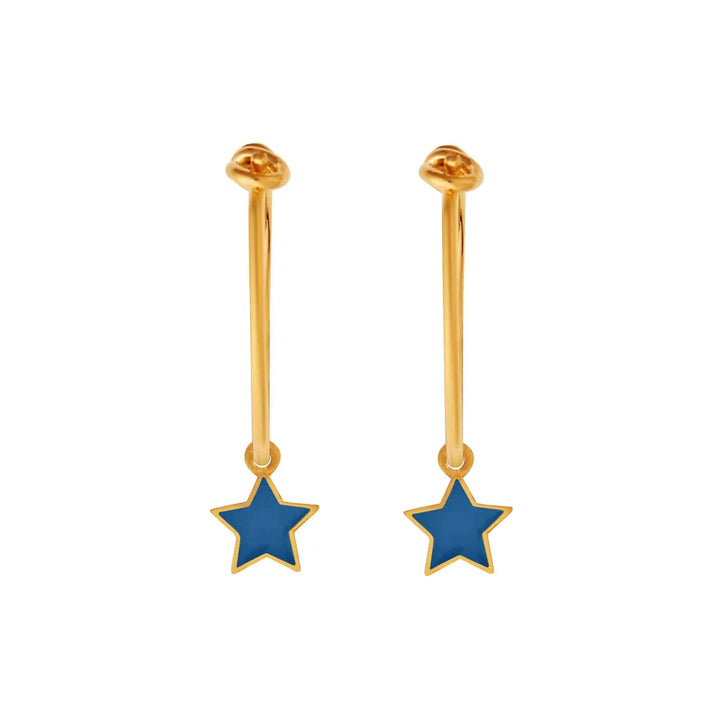 Enamel Little Star Hoops - Eye M Neon Rocks - Ileana Makri