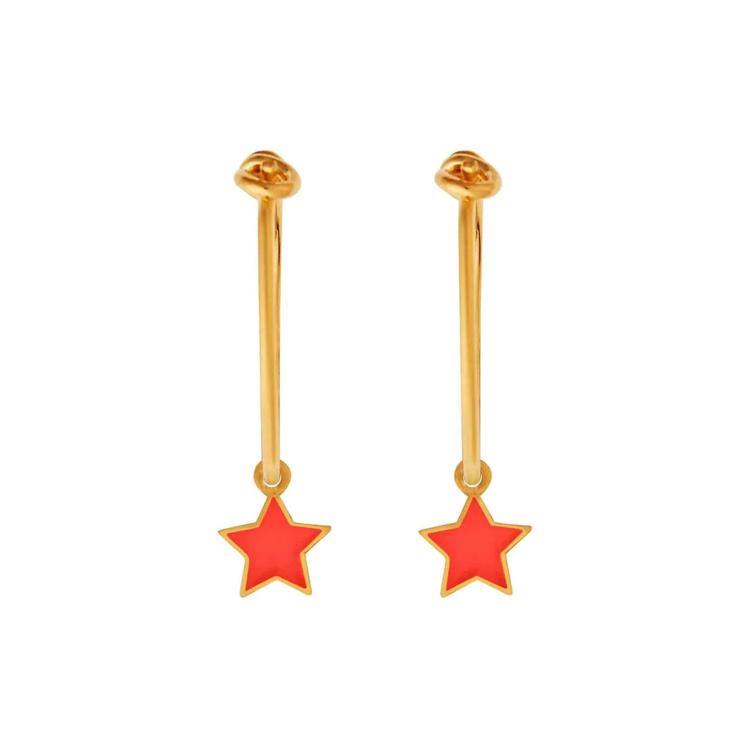 Enamel Little Star Hoops - Eye M Neon Rocks - Ileana Makri